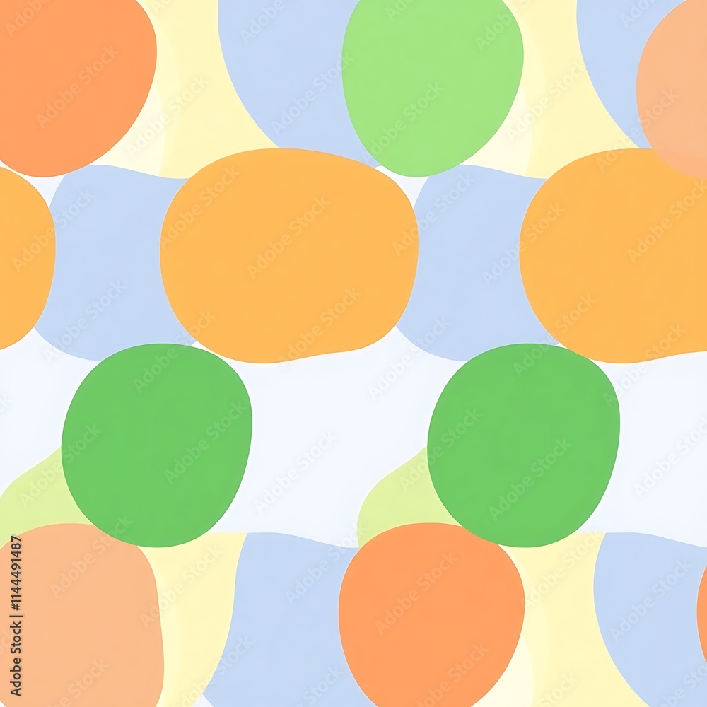 Poster pastel dreams: abstract seamless pattern of soft-colored circles
