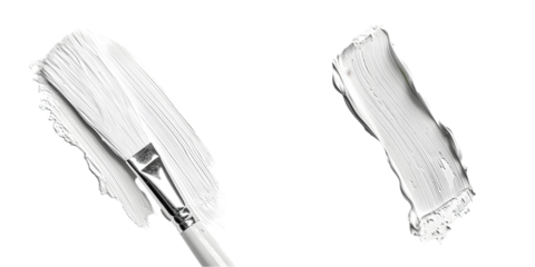 white acrylic paint brush stroke. Generative AI.