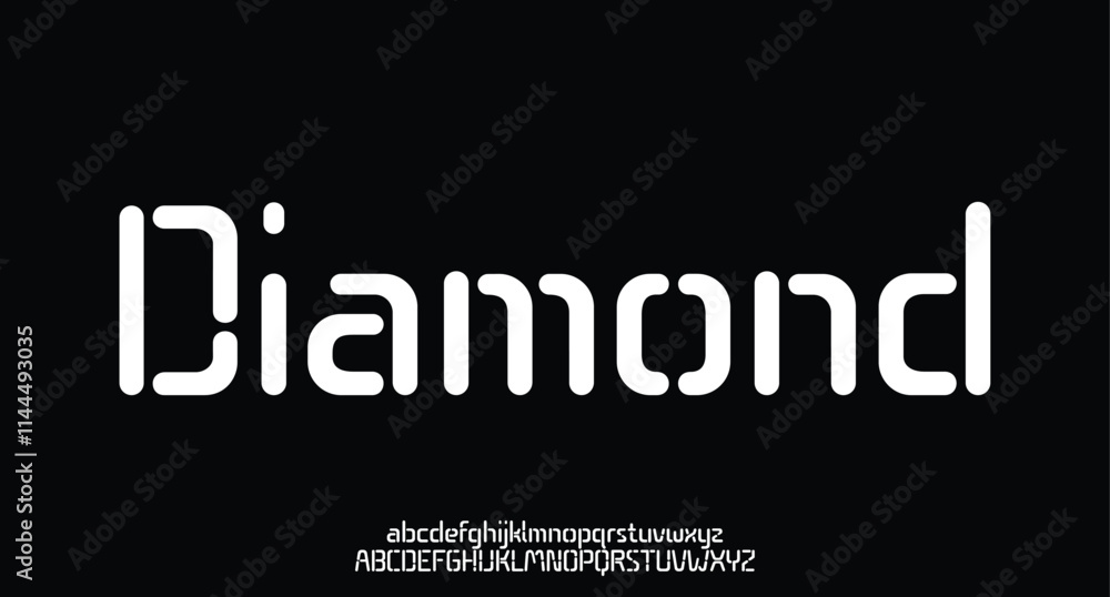 Poster abstract technology science alphabet font. digital space typography vector illustration design
