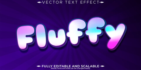 Fluffy editable text effect, editable cartoon and cute text style