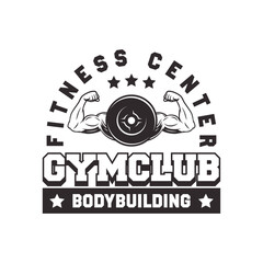 Obraz premium Fitness Gym logo design template isolated. Vintage monochrome sport and fitness logo vector
