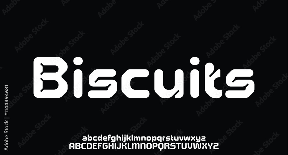 Poster abstract technology science alphabet lowercase font. digital space typography vector illustration de