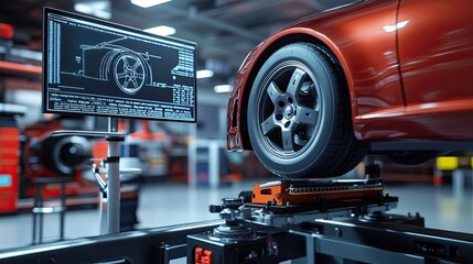 Obraz premium Precision Engineered: A Glimpse into the Future of Automotive Manufacturing