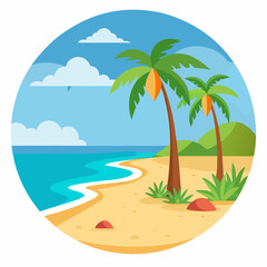 Beach Vector ,white background 