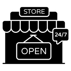 Creative design icon of anytime open