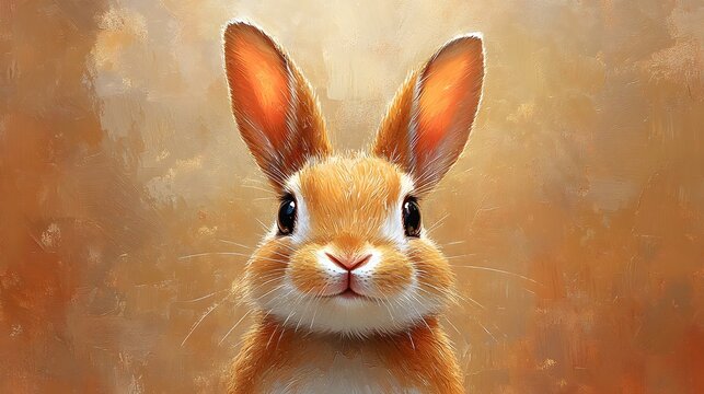 Adorable watercolor bunny with fluffy ears, soft pastel colors, and charming smile, Easter theme