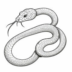 Fototapeta premium Minimalist line art of a snake Ai generator