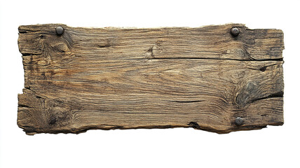 old wooden signboard isolated on white background