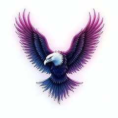 Fototapeta premium A stunning eagle head icon in neon line background