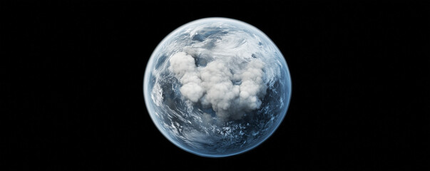 Obraz premium A visual of Earth with its atmosphere bubbling or boiling, with clouds turning into thick steam due to rising temperatures. 