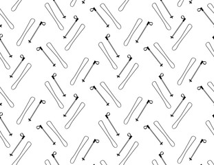 Naklejka premium Ski pattern seamless. graphic line vector background. Skiing texture. Vector ornament