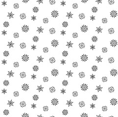 Cute Background Clipart of Snowflake seamless Pattern. Vector graphic line illustration