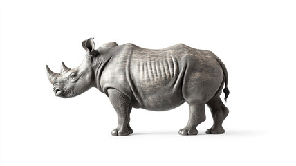 Obraz premium rhinoceros standing isolated on a white background