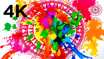 Happy Holi day with different colors . Festival of india