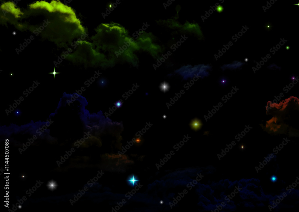 Canvas Prints galaxy in a free space.
