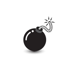 Simple Bomb icon vector illustration on a White background. Flat design style. vector bomb icon, bomb icon. bomb icons and symbols.