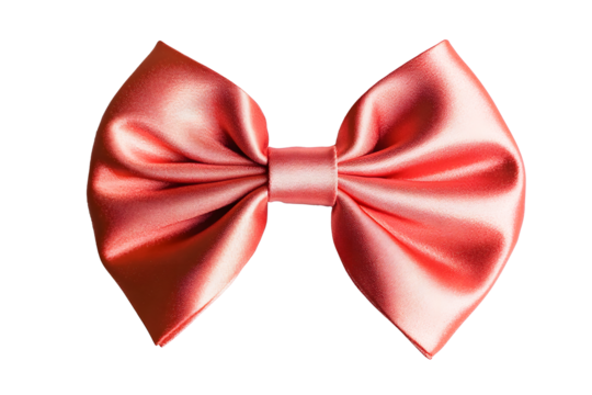 Fashionable hair bow pink pastel colors pattern design in beautiful color made out of satin fabric Isolated on cut out PNG or transparent background. Great hair accessory for girls and women.
