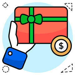 Premium design icon of gift card