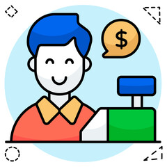 An icon design of salesman