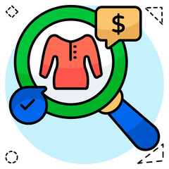 A flat design icon of search dress