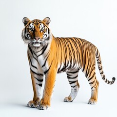 Naklejka premium a tiger stands against a plain background