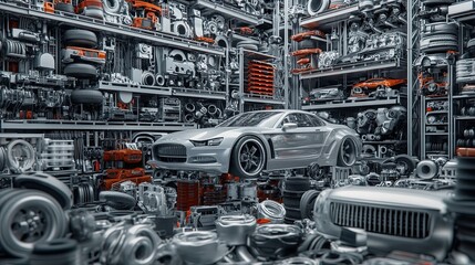 Fototapeta premium The Heart of Industry: A Glimpse into the World of Precision Engineering and Manufacturing