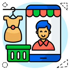 Perfect design icon of mobile dress shopping