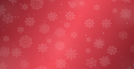 Red color winter background wallpaper with snowflakes vector illustration. Snowflake set decoration to use for christmas, new year, winter holidays celebration projects. 