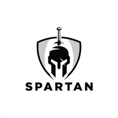 strong and elegant spartan helmet logo