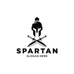 strong and elegant spartan helmet logo