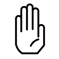 Fototapeta premium Five fingers icon in black, outline style and transparent background