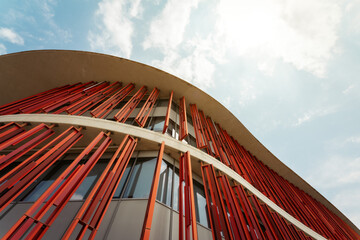 Architecture Building in Zaragoza in Red