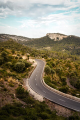 Mountain Road and Ocean on Majorca Spain