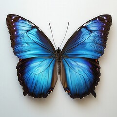 Fototapeta premium a blue morpho butterfly on a white background