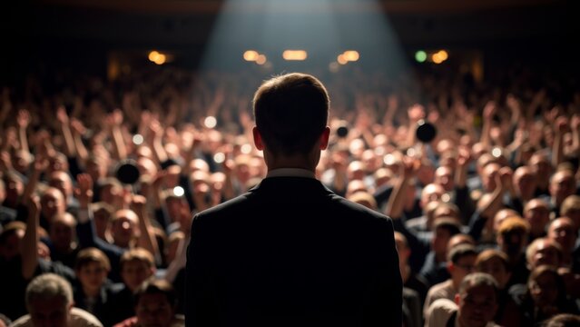 Auction house filled with enthusiastic bidders raising paddles in competitive bidding environment, showcasing the excitement and dynamics of auction culture.