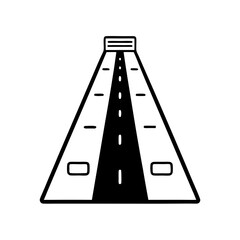 Bus Lane Line Art on White Background