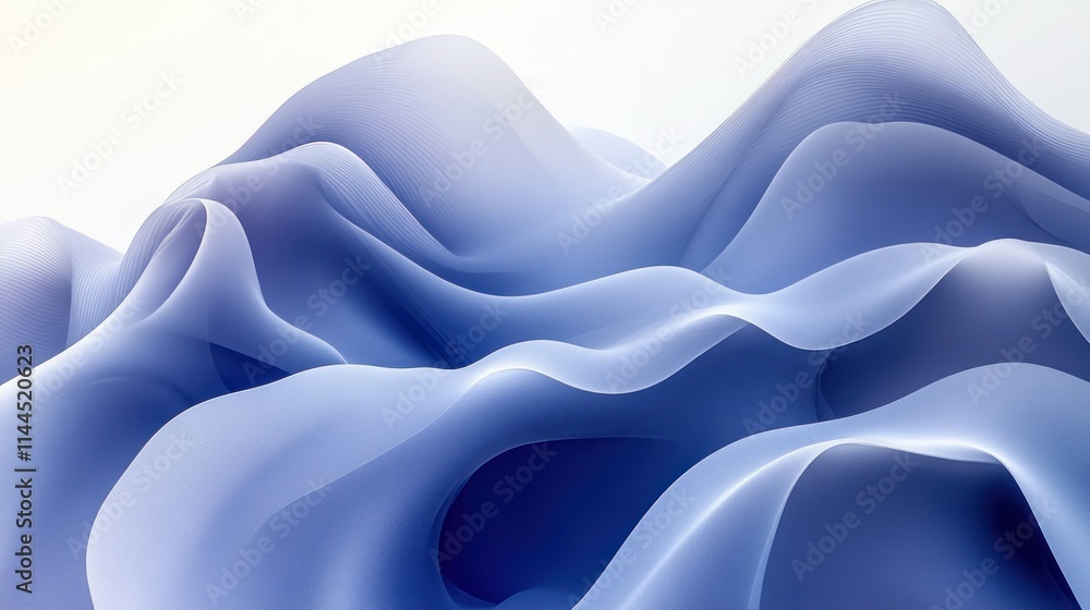 Poster abstract blue wave patterns creating a fluid design.