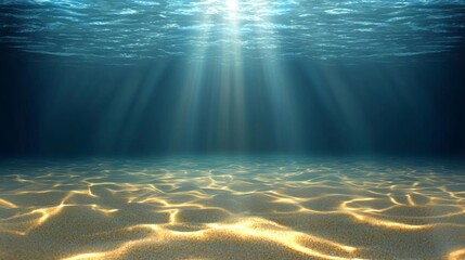 Vector background with empty sea sand bottom. Under water. Ocean, underwater world , isolated on white background,  , copy space, copy space for text,