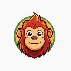 Cartoon monkey chimpanzee waving hands. Vector illustration of happy monkey character. Monkey on a white background eats banana vector.