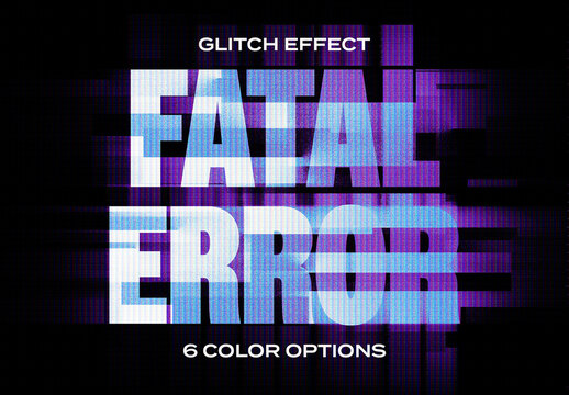 Fatal Error Glitch Text Effect Mockup