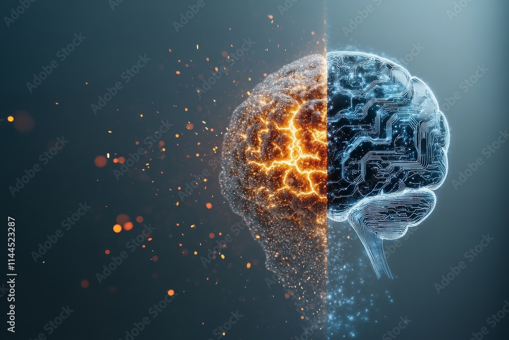Poster exploring the fusion of human creativity and artificial intelligence in digital art representation