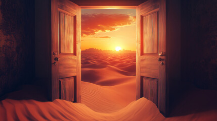 door in the morning