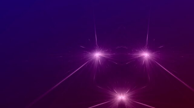 zwei sehr helle Sterne im Weltall mit violetten Lichtstrahlen, Verbindungen, schnelles Internet, Lichtgeschwindigkeit, Zentrum, Kontakt, Energie, Universum, Technologie, Wissenschaft, Datenfluss