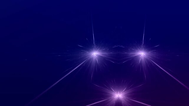 zwei sehr helle Sterne im Weltall mit blauen Lichtstrahlen, Verbindungen, schnelles Internet, Lichtgeschwindigkeit, Zentrum, Kontakt, Energie, Universum, Technologie, Wissenschaft, Datenfluss