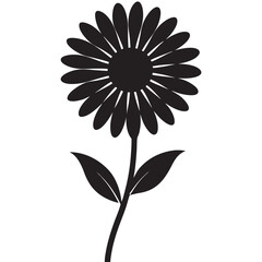 Isolated daisy line art floral clipart silhouette