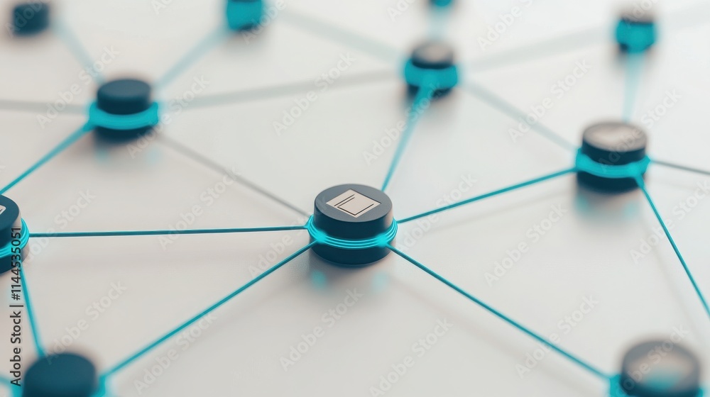 Poster abstract network connections illustrating digital communication and collaboration in modern technolo