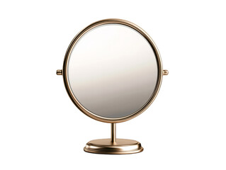 Luxurious gold mirror on a stand, elevate your home decor with touch of vintage glamour and modern elegance