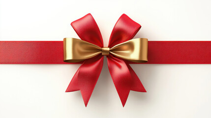 Gift and Decoration, vibrant red and gold ribbon bow, perfect for gift wrapping and celebrations