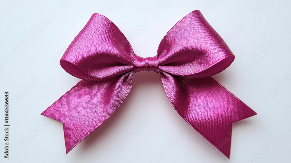 Wall mural Gift and Decoration, Beautiful pink ribbon bow with soft folds and elegant design. Perfect for gifts