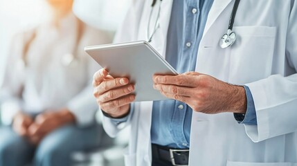 Healthcare Professional Using Tablet for Patient Care